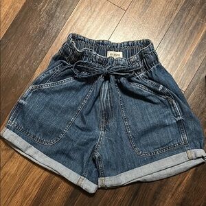 Maurices Blue Jean Shorts Relaxed Fit Elastic Waistband